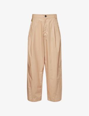 DARKPARK: Phebe Faux Pearl-Embellished Relaxed-Fit Cotton Trousers