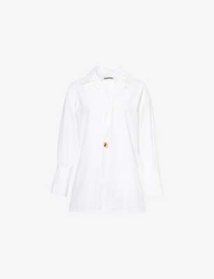 Shop Darkpark Womens  Jodie Relaxed-fit Cotton-poplin Shirt In White