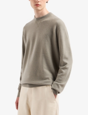 EMPORIO ARMANI MENS ROCK RIDGE CREWNECK BRUSHED CASHMERE KNITTED JUMPER XL
