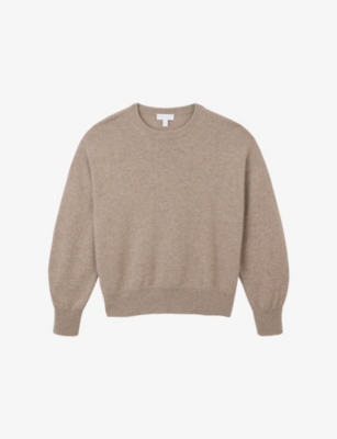 The White Company S Graphite Crewneck Relaxed-fit Cashmere Jumper In Neutral