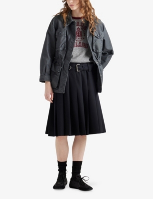 Prada Women's Pleated Skirt In Blue