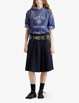 PRADA: Logo-Print Relaxed Cotton-Jersey T-Shirt