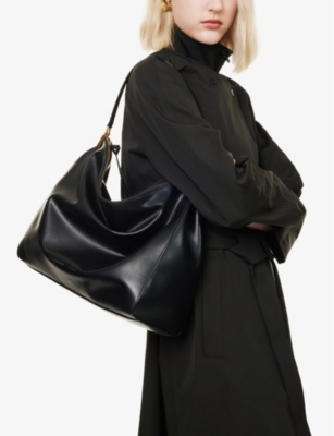 EMPORIO ARMANI: Foiled-Branding Large Leather Shoulder Bag