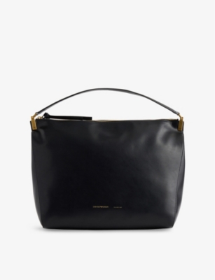 EMPORIO ARMANI: Foiled-Branding Large Leather Shoulder Bag