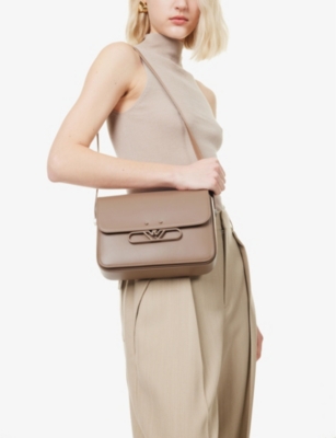 EMPORIO ARMANI: Eagle-Plaque Leather Shoulder Bag
