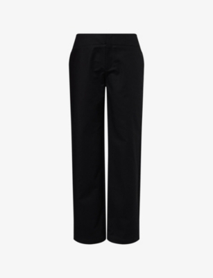 PEACHY DEN: Audrey Straight-Leg Stretch-Cotton Trousers