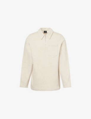 PS BY PAUL SMITH: Patch-Pocket Cotton and Linen Half Zip Sweatshirt