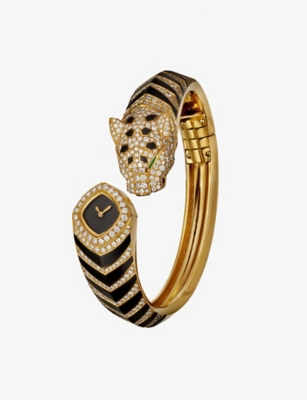 CARTIER: La Panthère de Cartier 18ct Yellow-Gold, 0.42ct and 4.38ct Round Brilliant-Cut Diamond Quartz Watch