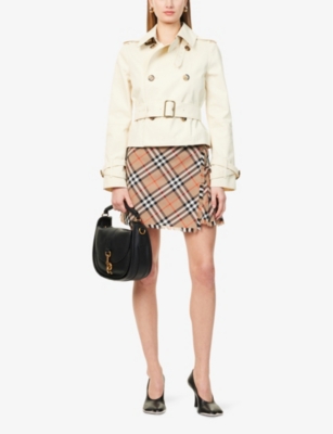 BURBERRY: Cropped Double-Breasted Trench Coat