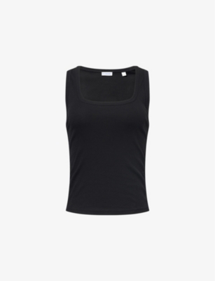 BURBERRY: Festival Check-Trim Stretch-Cotton Vest Top