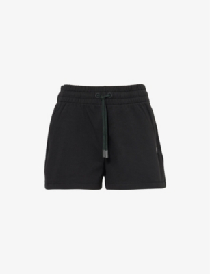 Lacoste Womens Black Drawstring Two-zip-pockets Stretch-cotton Blend Shorts In Black