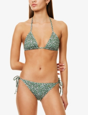 LACOSTE: Logo-Pattern Triangle Bikini Top