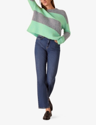 WHISTLES: Stripe-Knit Alpaca Wool-Blend Jumper