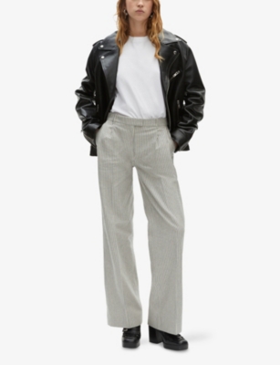 THE KOOPLES: Stripe Straight-Leg Loose Cotton-Blend Trousers