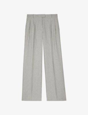 THE KOOPLES: Stripe Straight-Leg Loose Cotton-Blend Trousers
