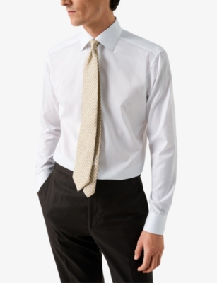 ETON: Spread-Collar Cotton-Twill Shirt