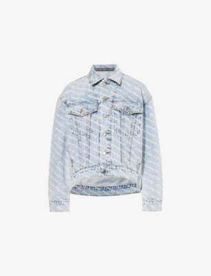 ALEXANDER WANG: Falling Back Logo-Detail Denim Jacket