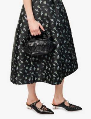 GANNI: Bou Mini Eyelet Leather Top-Handle Bag