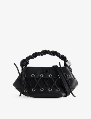GANNI: Bou Mini Eyelet Leather Top-Handle Bag