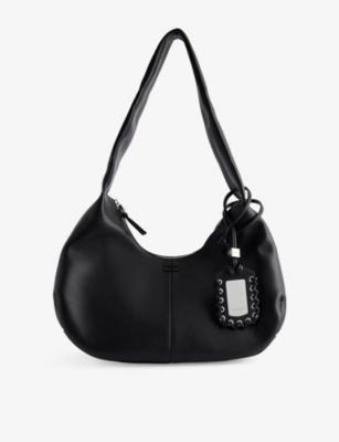 GANNI: Bou Hobo Medium Leather Shoulder Bag
