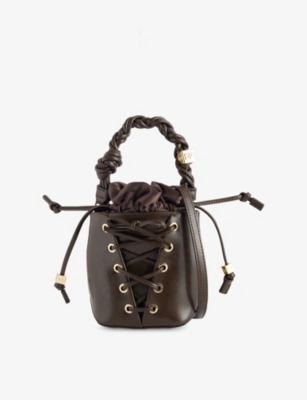 GANNI: Bou Faux-Leather Bucket Bag