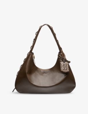 GANNI: Bou Hobo XXL Faux-Leather Shoulder Bag