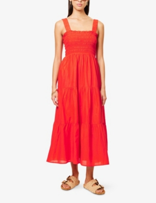 SEAFOLLY: Faithful Tiered Cotton Midi Dress
