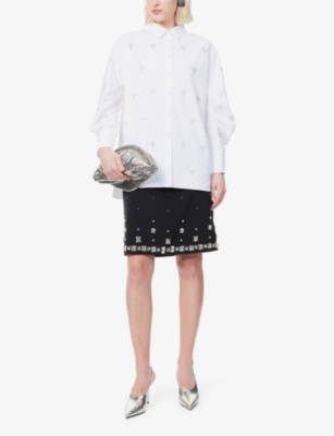 HUISHAN ZHANG: Hugo Rhinestone-Embellished Cotton-Blend Shirt