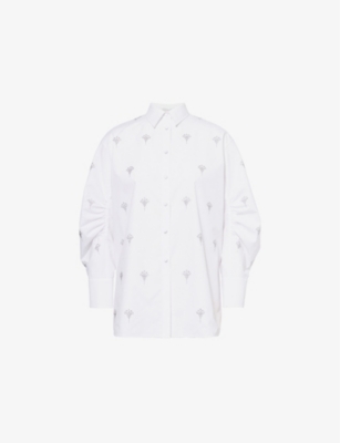 HUISHAN ZHANG: Hugo Rhinestone-Embellished Cotton-Blend Shirt