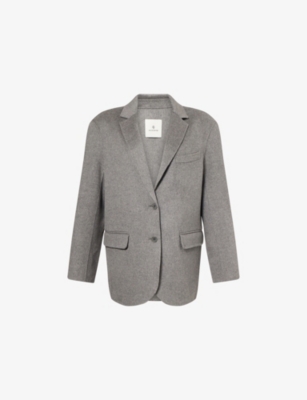 ANINE BING: Quinn Notched-Lapel Wool-Cashmere Blazer
