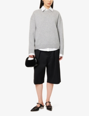 ANINE BING: Lee Crew Dropped-Shoulders Cashmere Jumper