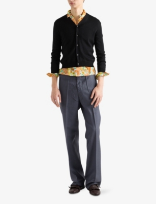 PRADA: Floral-Print Cotton Shirt