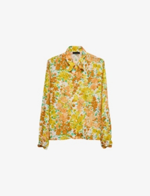 PRADA: Floral-Print Cotton Shirt