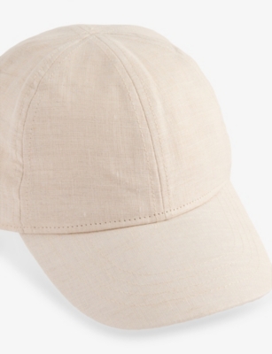 H&m Adorables Curved-brim Linen And Cotton Cap 1.5-10 In Beige Dusty Light