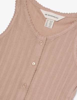H&m Adorables Pointelle Round-neck Jersey Vest Top 2-10 Years Beige Medium Dusty In Beige Medium Dusty