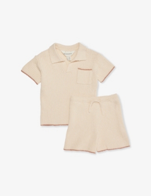 H&M ADORABLES: Bouclé Ribbed Two-Piece Cotton-Knit Set 4-36 Months