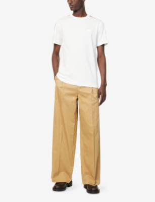 BURBERRY: Check-Trim Equestrian-Knight Cotton-Jersey T-Shirt