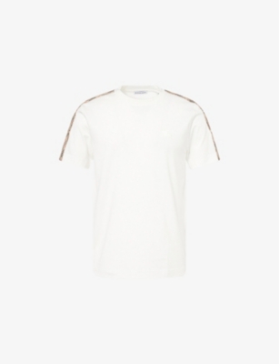 BURBERRY: Check-Trim Equestrian-Knight Cotton-Jersey T-Shirt
