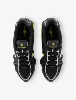 NIKE: Shox TL leather, mesh and shell low-top trainers