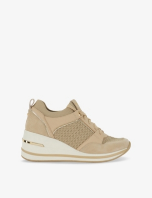 DUNE: Eiline Side-Zip Leather Low-Top Trainers