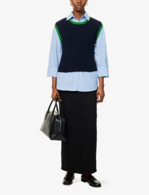BARBOUR: The Edit by Alexa Chung Cable-Knit Wool vest