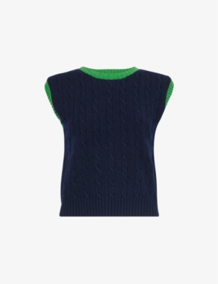 BARBOUR: The Edit by Alexa Chung Cable-Knit Wool vest