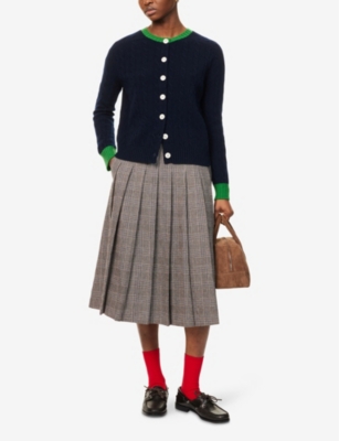 BARBOUR: The Edit by Alexa Chung Cable-Knit Wool Cardigan