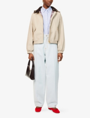 The Edit by Alexa Chung Two-Buttoned-Pockets Cotton-Blend Jacket