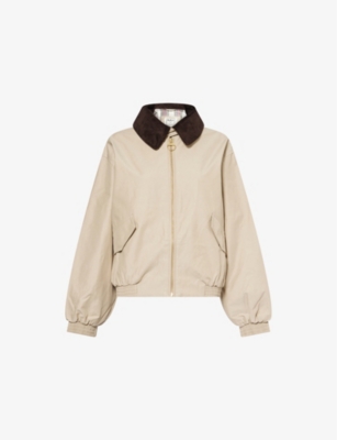 The Edit by Alexa Chung Two-Buttoned-Pockets Cotton-Blend Jacket