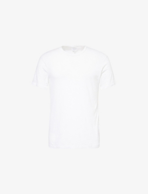 SUNSPEL: Pima Short-Sleeve Cotton and Linen T-shirt