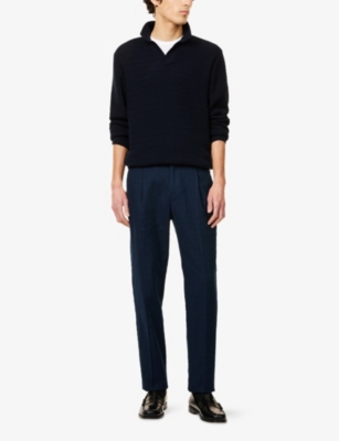 SUNSPEL: Regular-fit textured cotton trousers