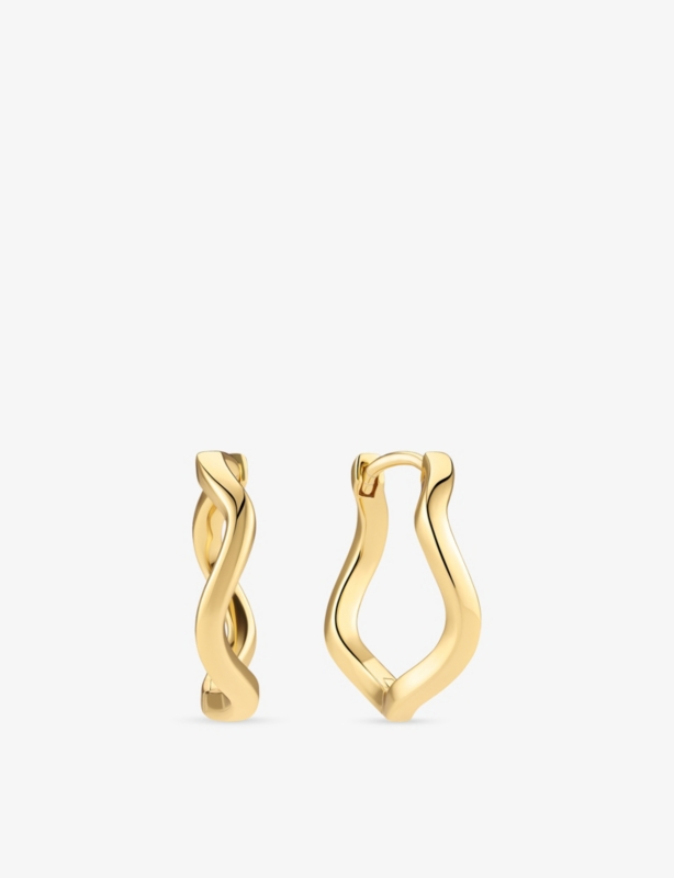 Ellera Waves Pianura Grande 18ct Yellow Gold-Plated Sterling-Silver Earrings