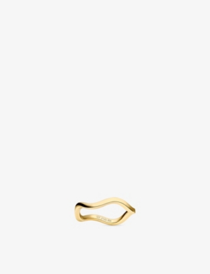 SIF JAKOBS: Ellera Waves Pianura 18ct Yellow Gold-Plated Sterling-Silver Ring