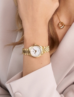 SIF JAKOBS: Sophia 18ct Yellow Gold-Plated Stainless-Steel Watch